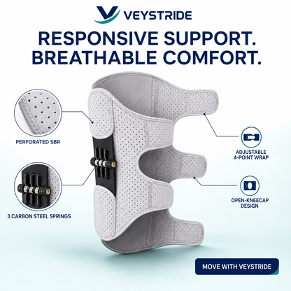 VEYSTRIDE Spring Power Knee Booster,Spring Loaded Patella Support for Joint Pain Relief & Mobility