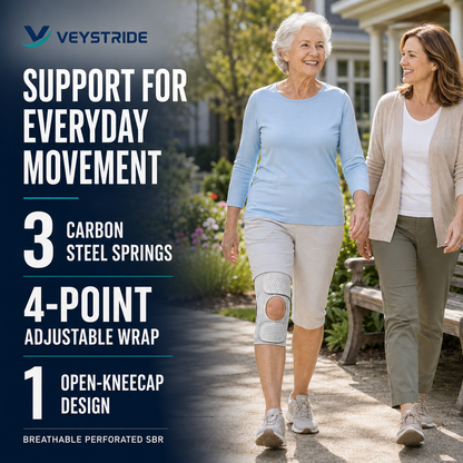 VEYSTRIDE Spring Power Knee Booster,Spring Loaded Patella Support for Joint Pain Relief & Mobility
