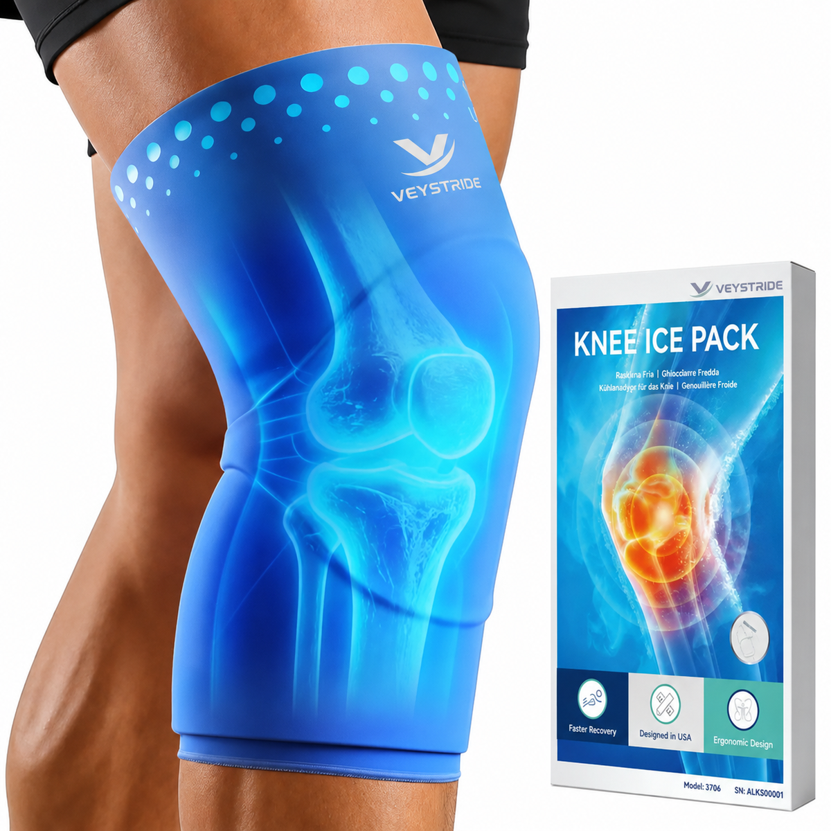 VEYSTRIDE™ Knee Ice Pack Wrap | Hot & Cold Therapy