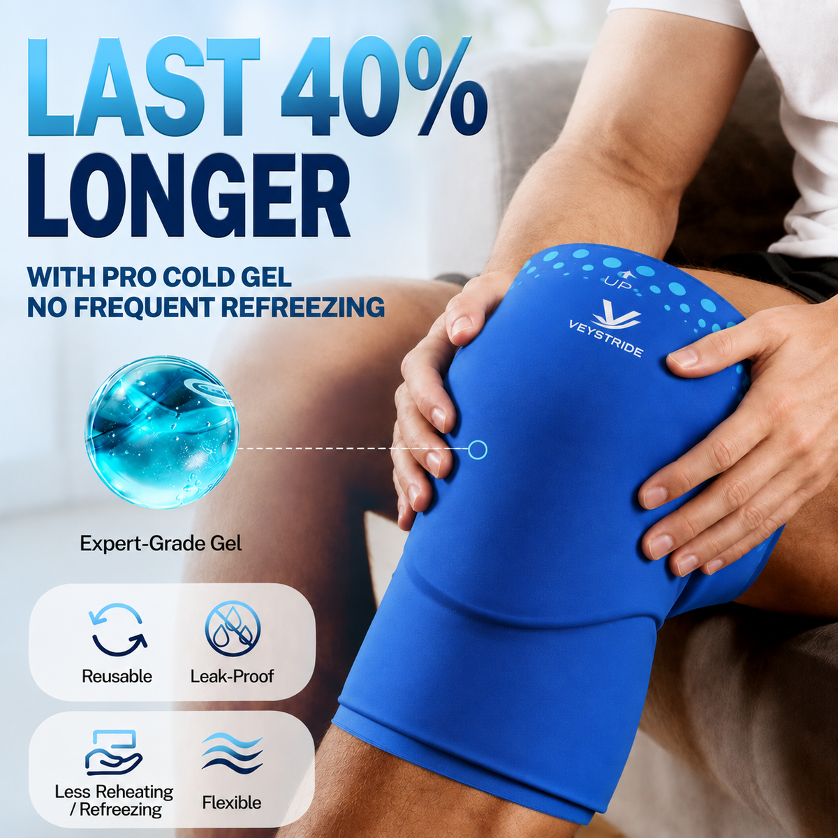 VEYSTRIDE™ Knee Ice Pack Wrap | Hot & Cold Therapy