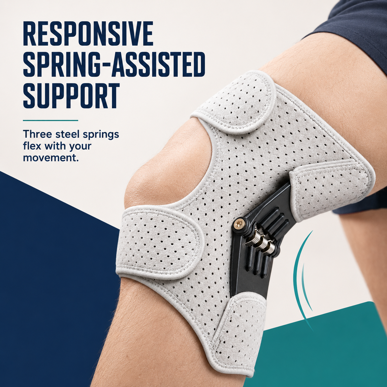 Spring Power Knee Booster,Spring Loaded Patella Support for Joint Pain Relief & Mobility