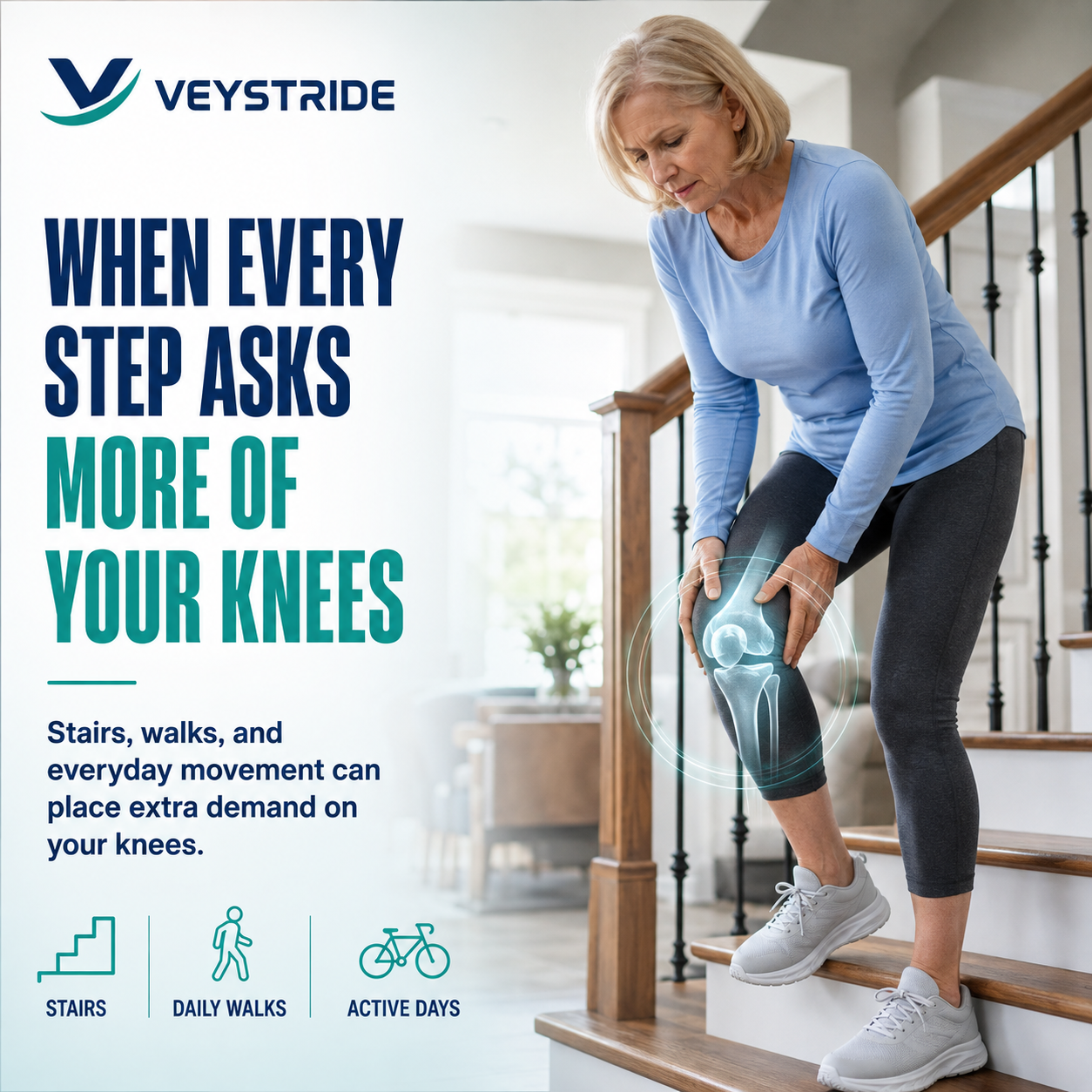 Spring Power Knee Booster,Spring Loaded Patella Support for Joint Pain Relief & Mobility